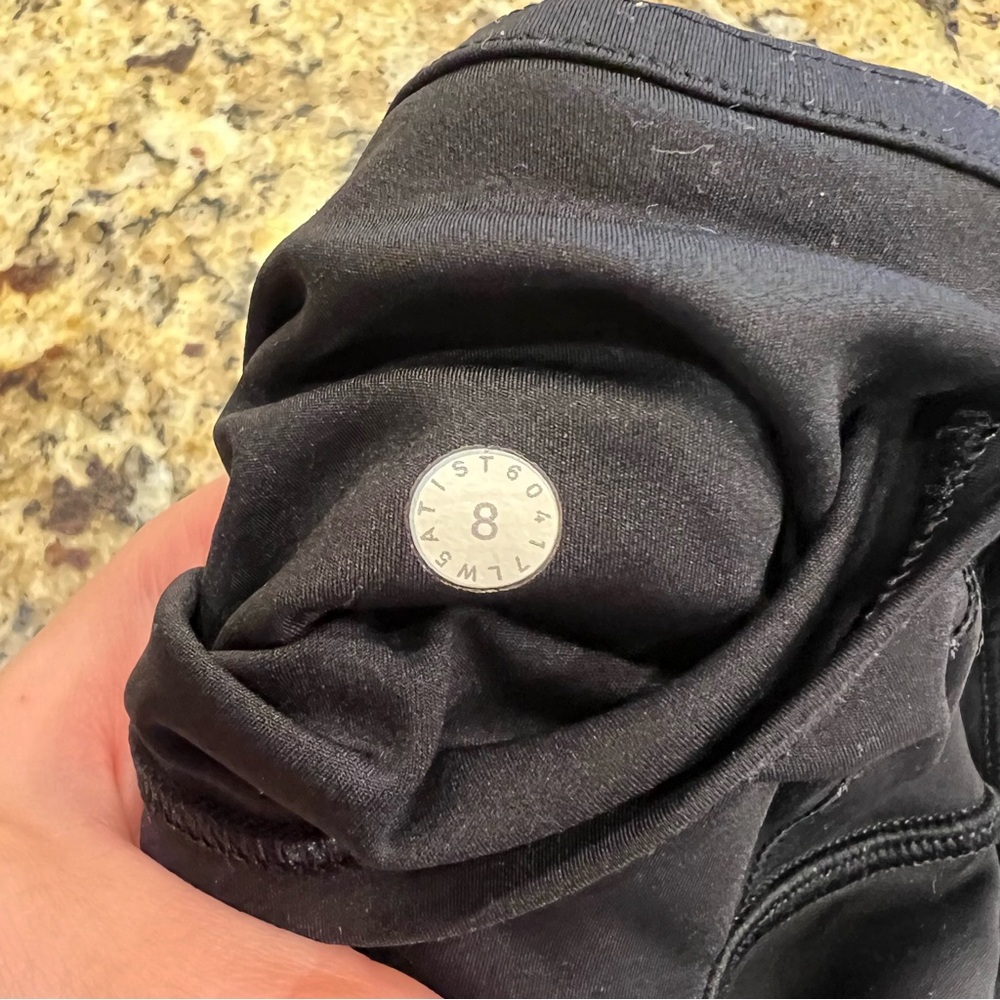 Lululemon Fast & Free 7/8 Tight II Nulux 25" Black Leggings Size 8 W5ATIS - Picture 6 of 7